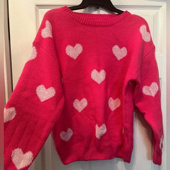 Pink Hearts Sweater- Never Worn - Picture 2 of 6